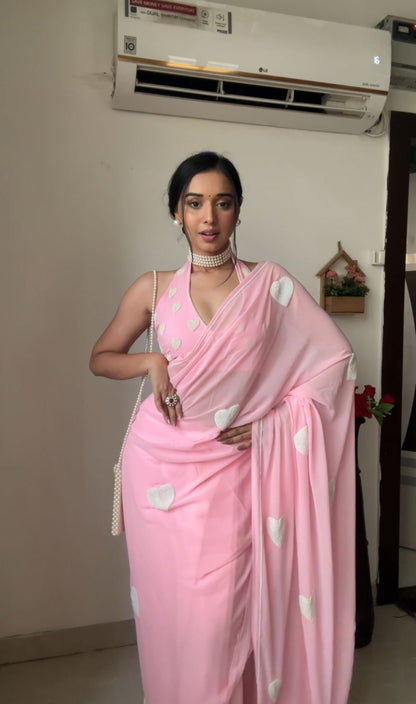 1-Minute Ready To Wear Saree In Tharede Gamthi Work