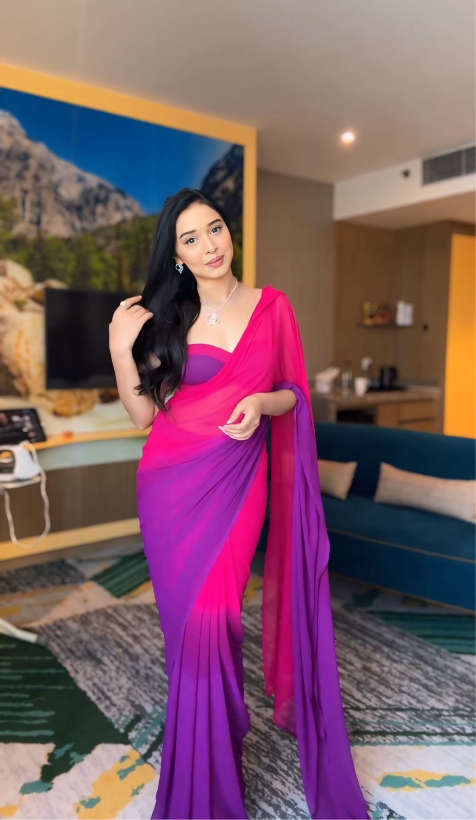 1 Minute Ready To Wear Saree In Imported Georgette With Heavy Blouse