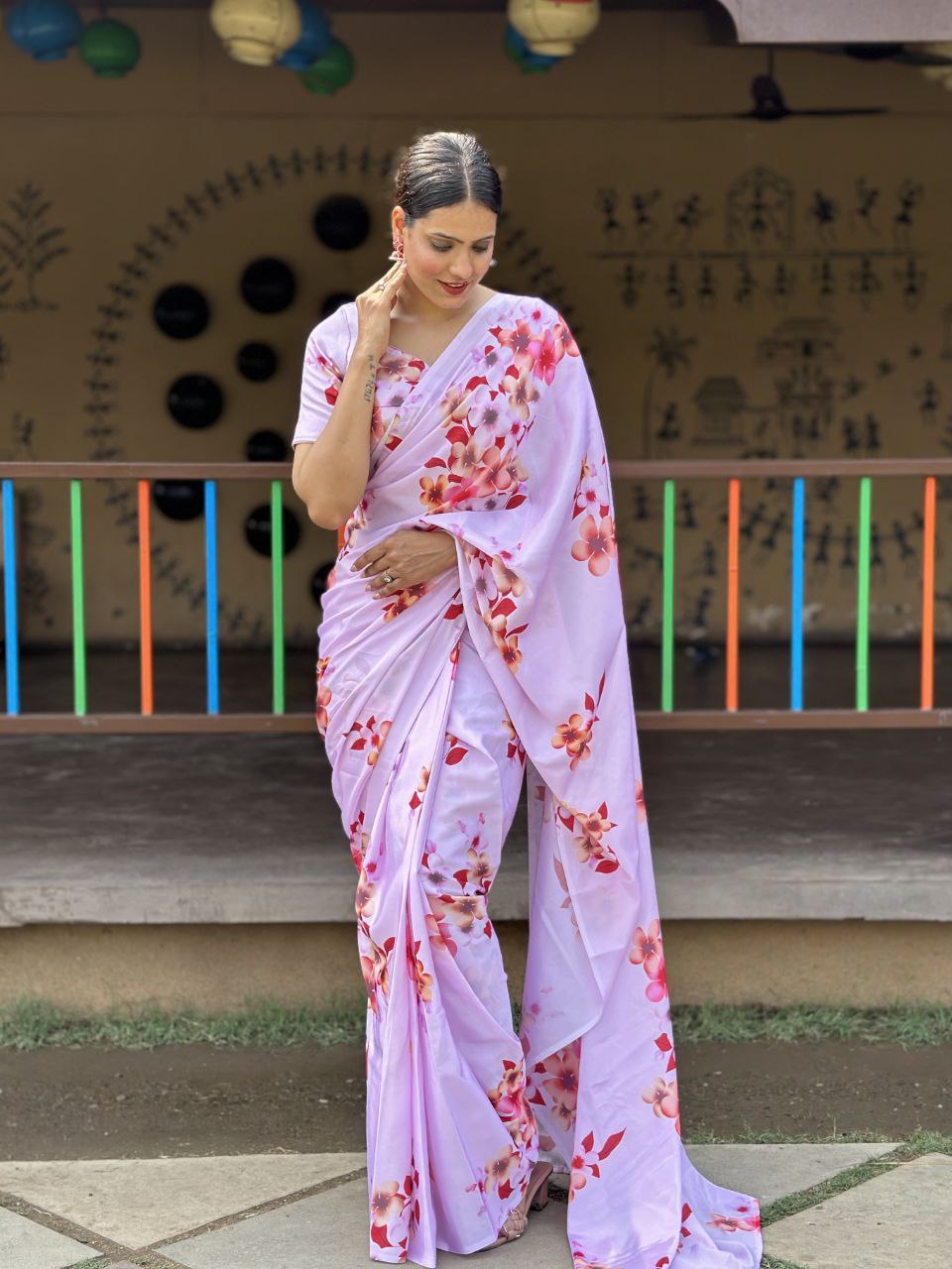 1 Minute Ready To Wear Saree In Premium Chinon Silk