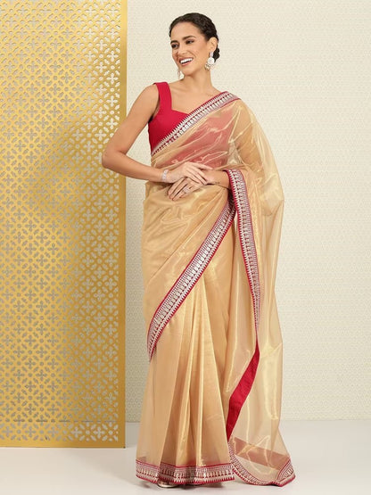 Most Beautiful Collection In Orgenza Fabric With Beautiful Sequence Lace Saree