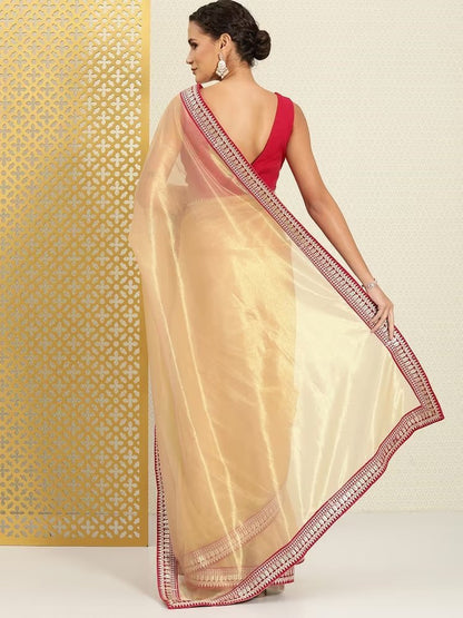 Most Beautiful Collection In Orgenza Fabric With Beautiful Sequence Lace Saree